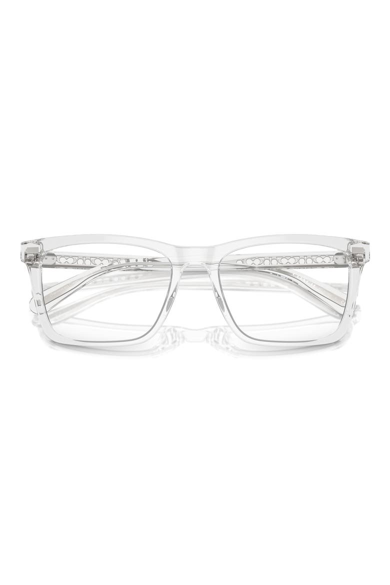 57mm Square Optical Glasses, Alternate, color, TRANSPARENT CLEAR / DEMO LENS