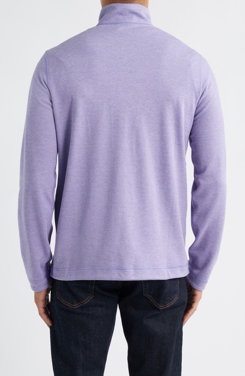 Johnston & Murphy Icon Reversible Cotton Blend Quarter Zip Pullover, Alternate, color, Purple/ Storm