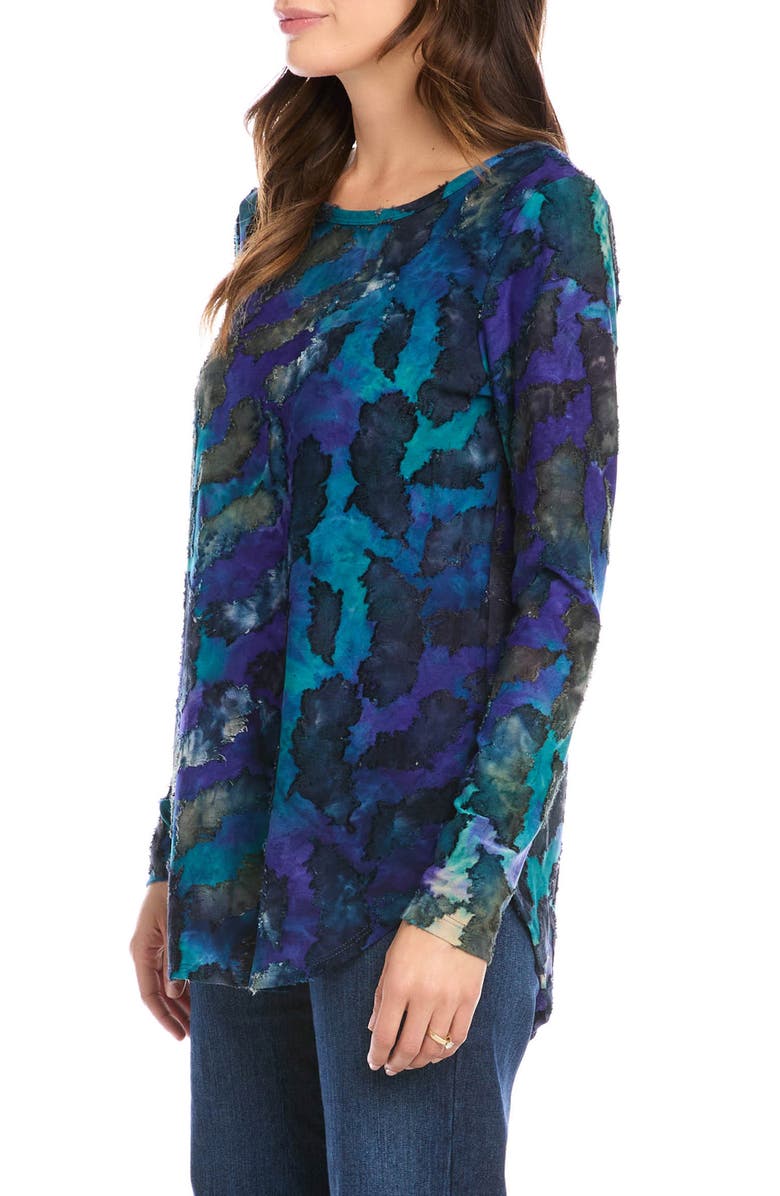 Karen Kane Tie Dye Burnout Shirttail Top, Alternate, color, 