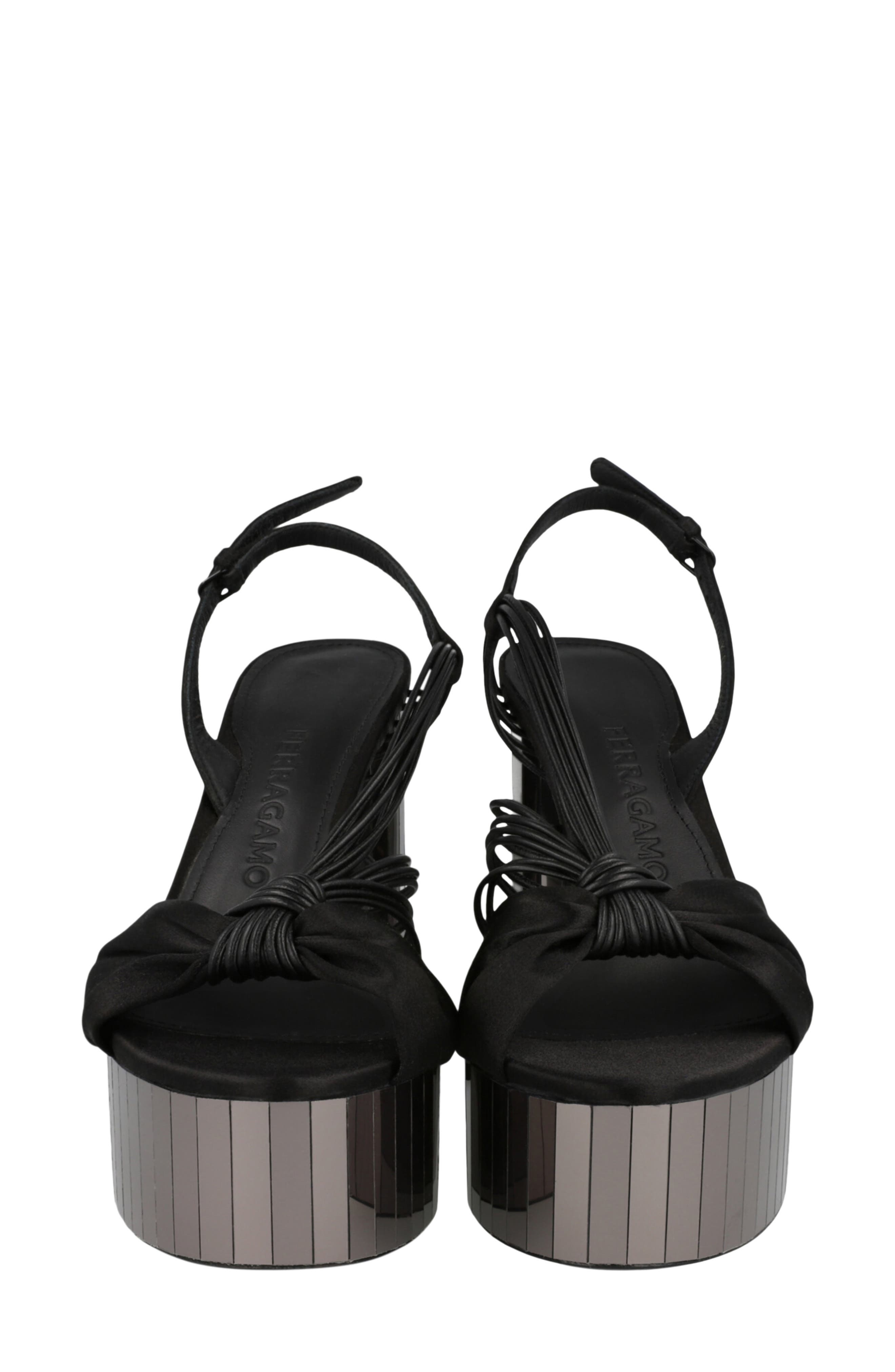 Sabrina Mirrored Platform Sandal, Alternate, color, BLACK