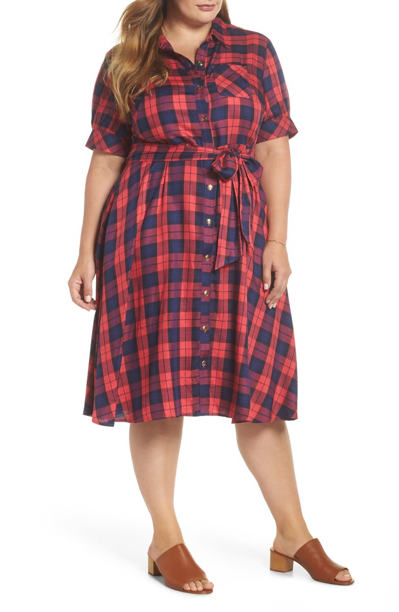 1901 Plaid Shirtdress, Main, color, 