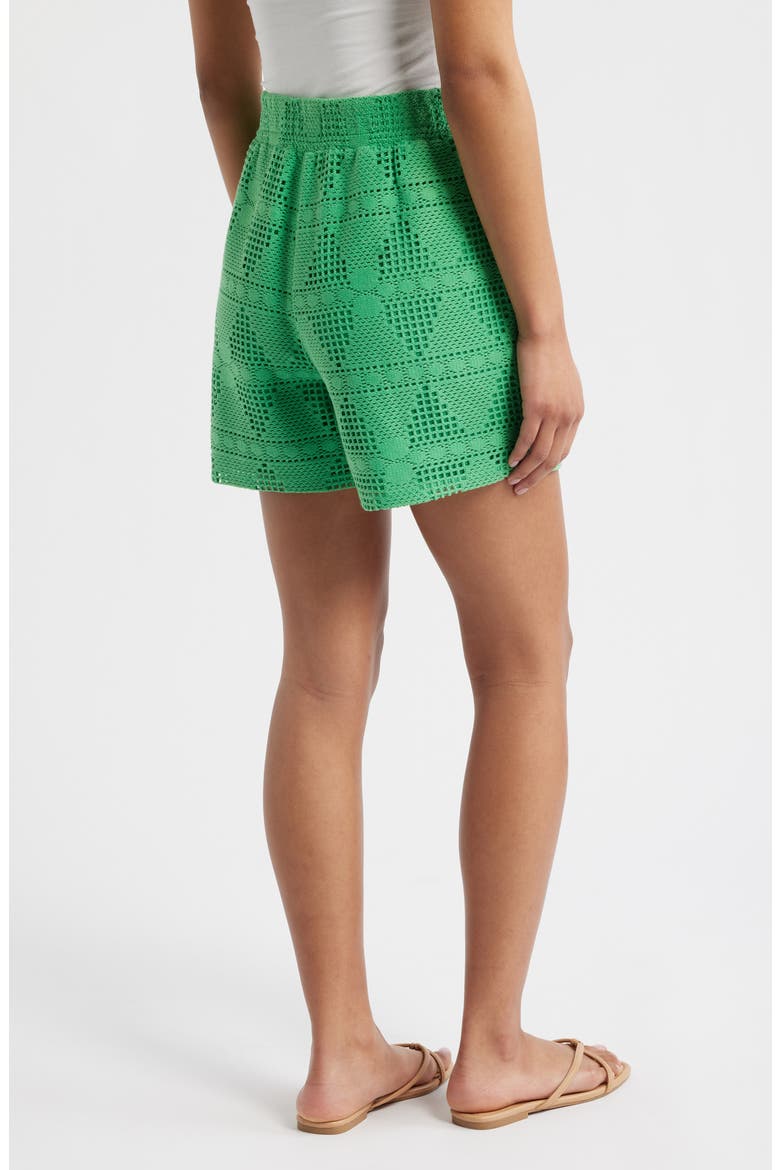 Open Stitch Knit Shorts, Alternate, color, GREENBRIAR