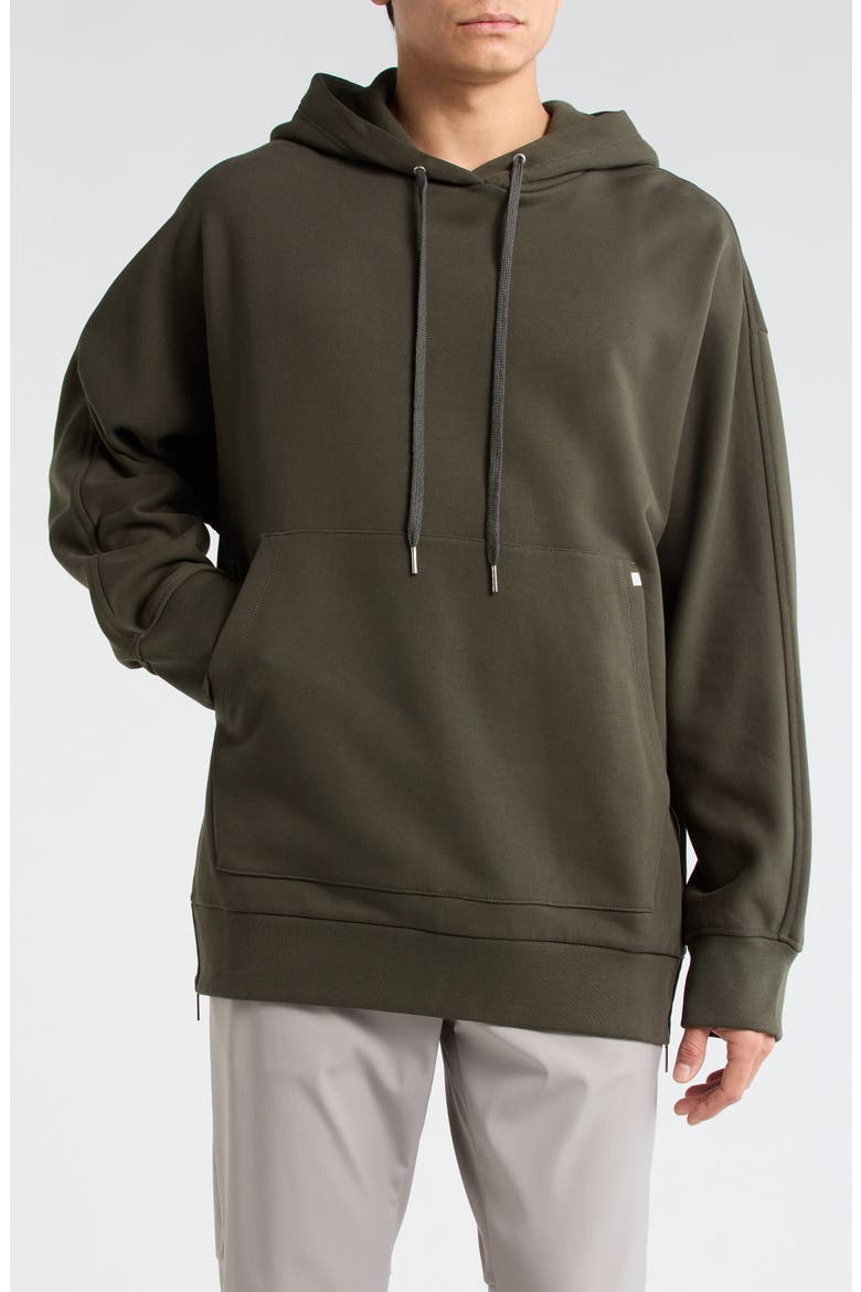 Mega Zip Cotton Hoodie, Main, color, SEAWEED
