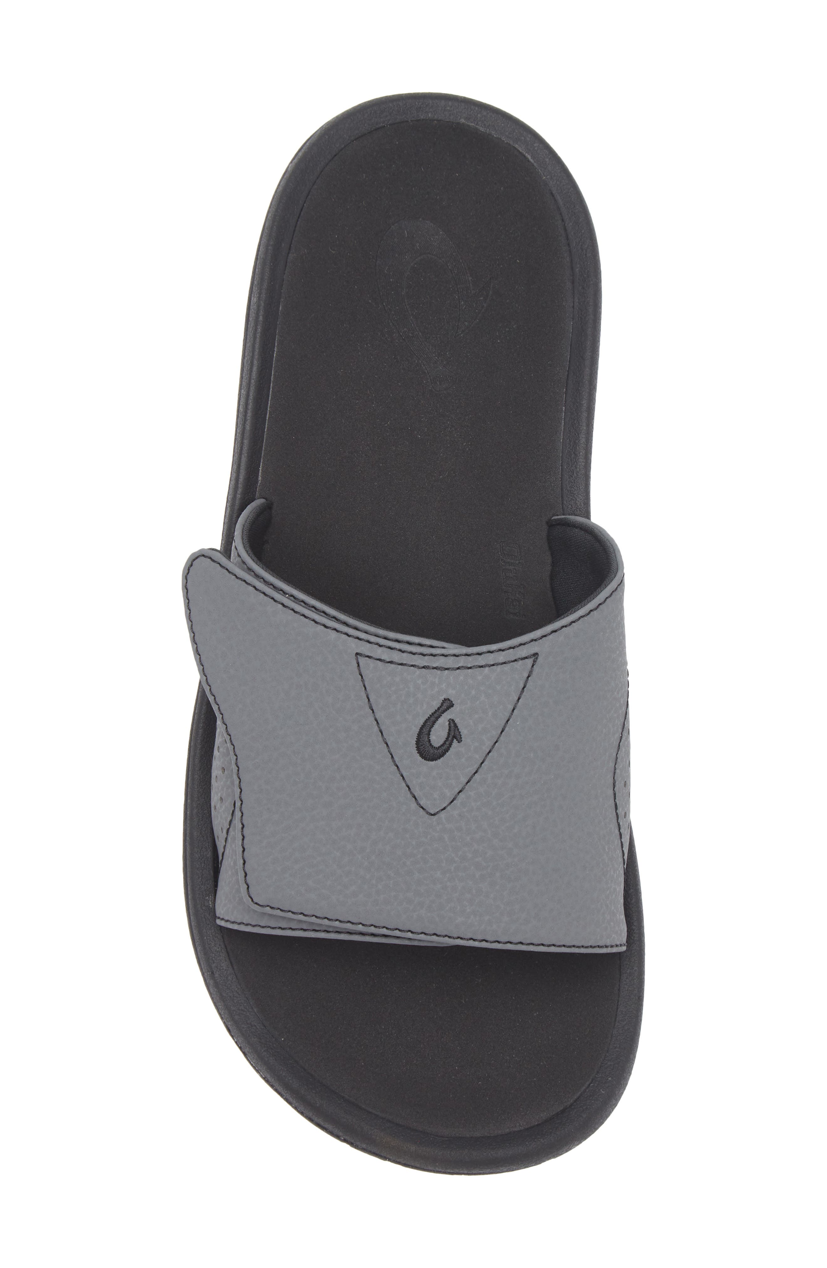 OluKai Nalu Slide Sandal, Alternate, color, Rock / Black
