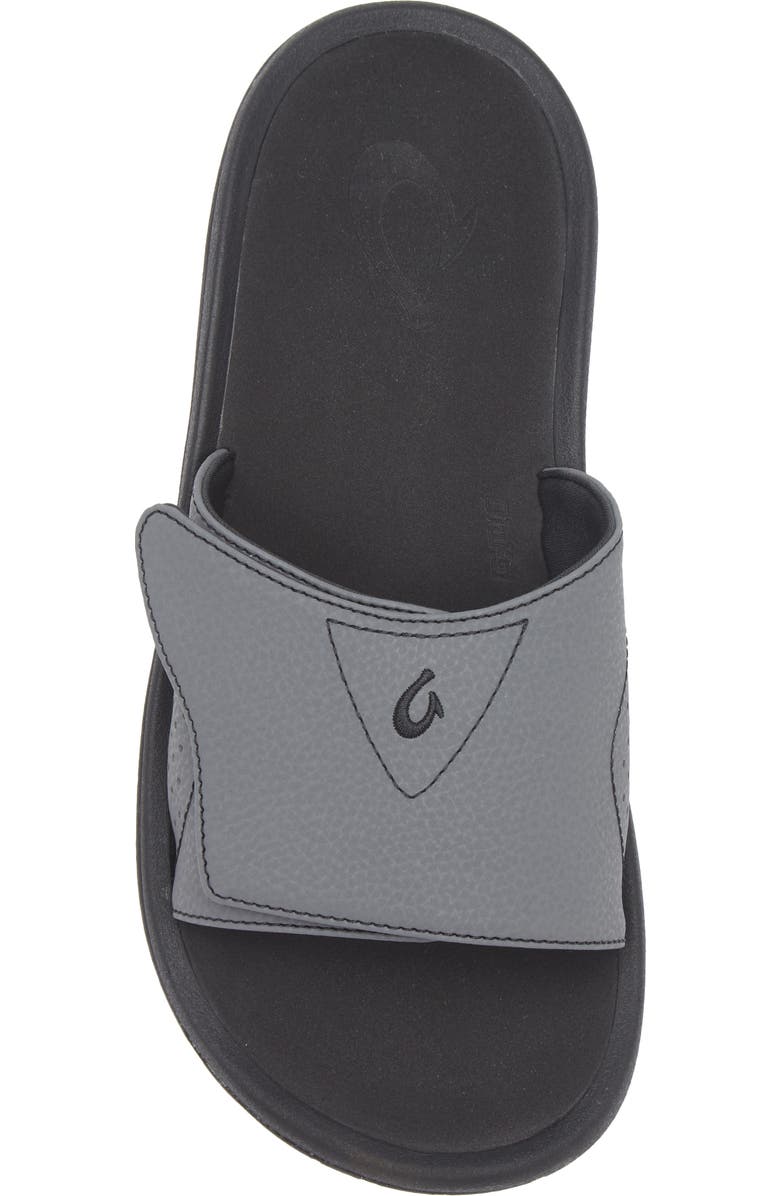 OluKai Nalu Slide Sandal, Alternate, color, Rock / Black