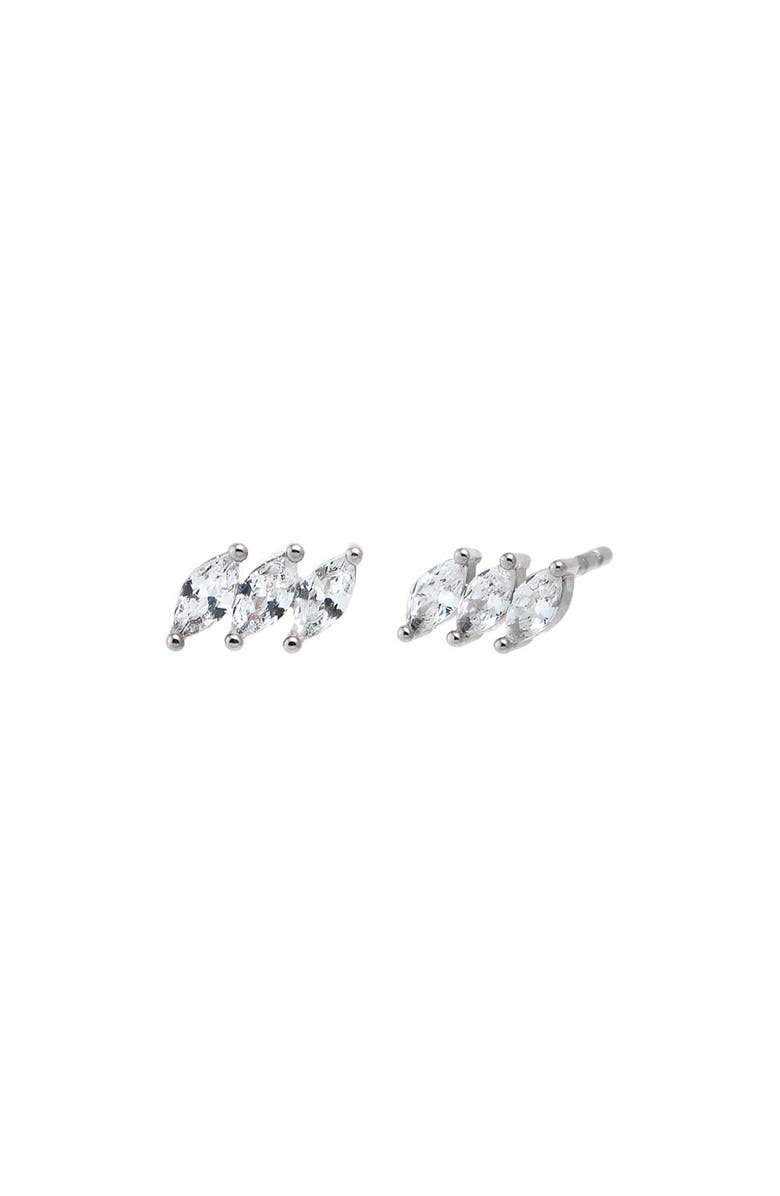 BY ADINA EDEN CZ Triple Pear Stud Earring, Main, color, Silver