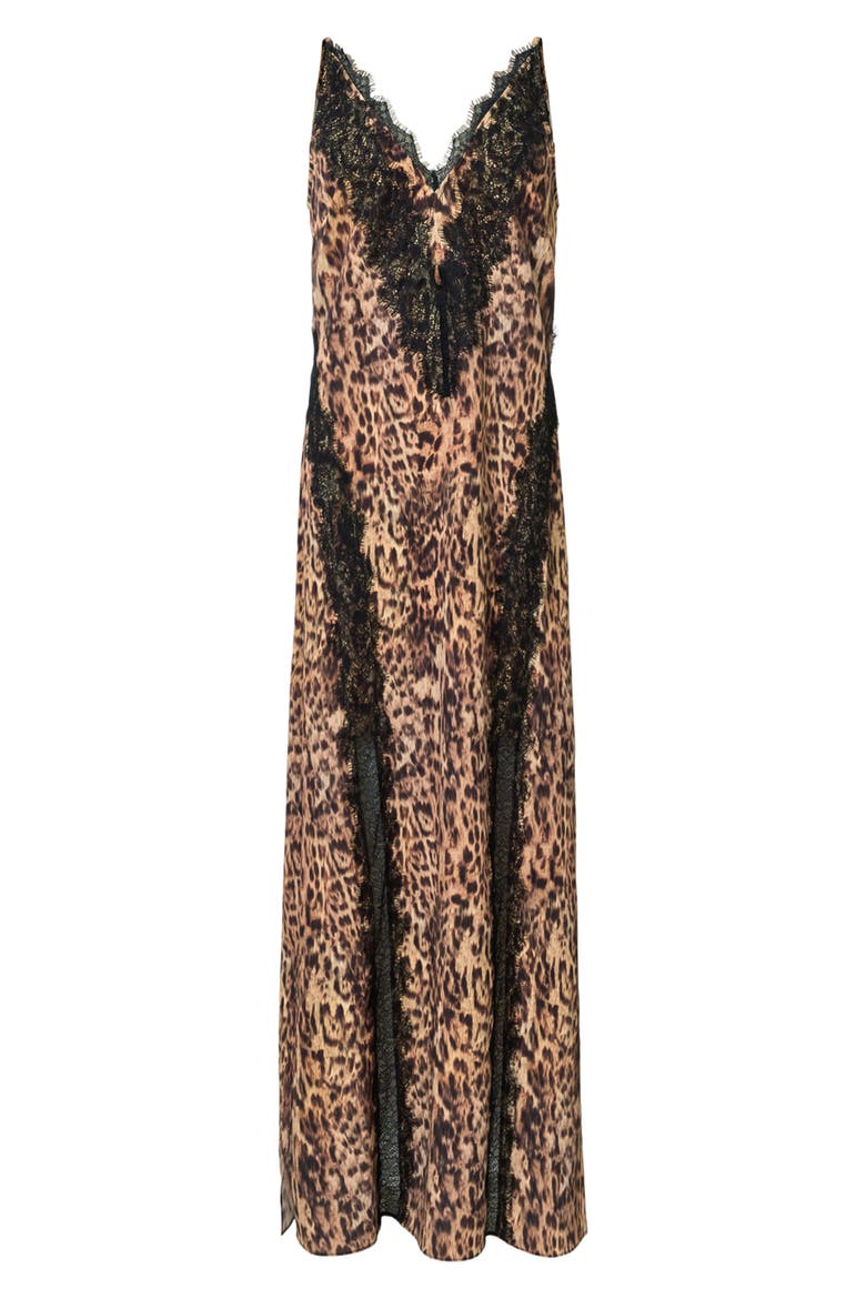 Melia Lace Trim Slipdress, Alternate, color, EVIA GOLDEN BROWN
