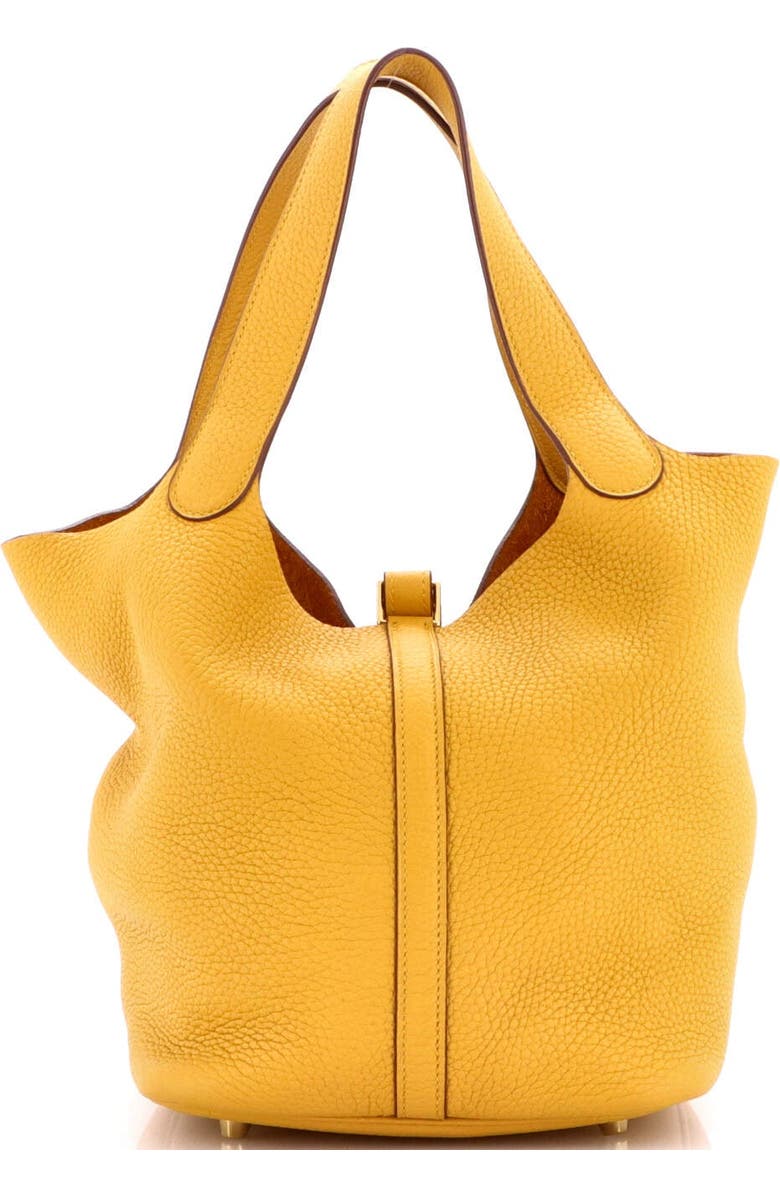 Pre-Owned Hermes Picotin Lock Bag Clemence MM, Alternate, color, Jaune Ambre