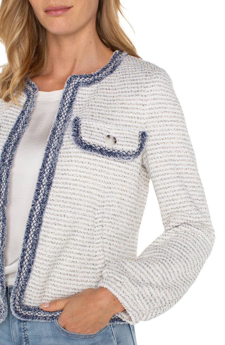 Liverpool Los Angeles Collarless Open Front Jacket, Alternate, color, 