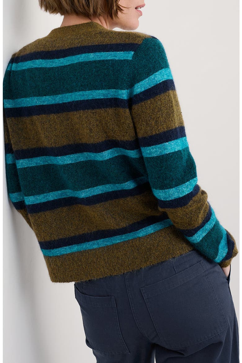 Etching Stripe Cardigan, Alternate, color, KNIT EARTHENWARE CYAN MIX