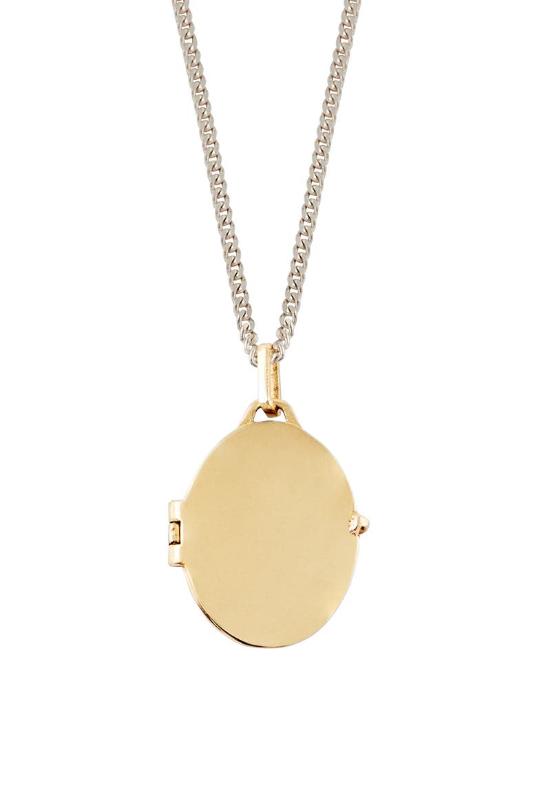 Long Two-Tone Locket Pendant Necklace, Alternate, color, SILVER/ GOLD