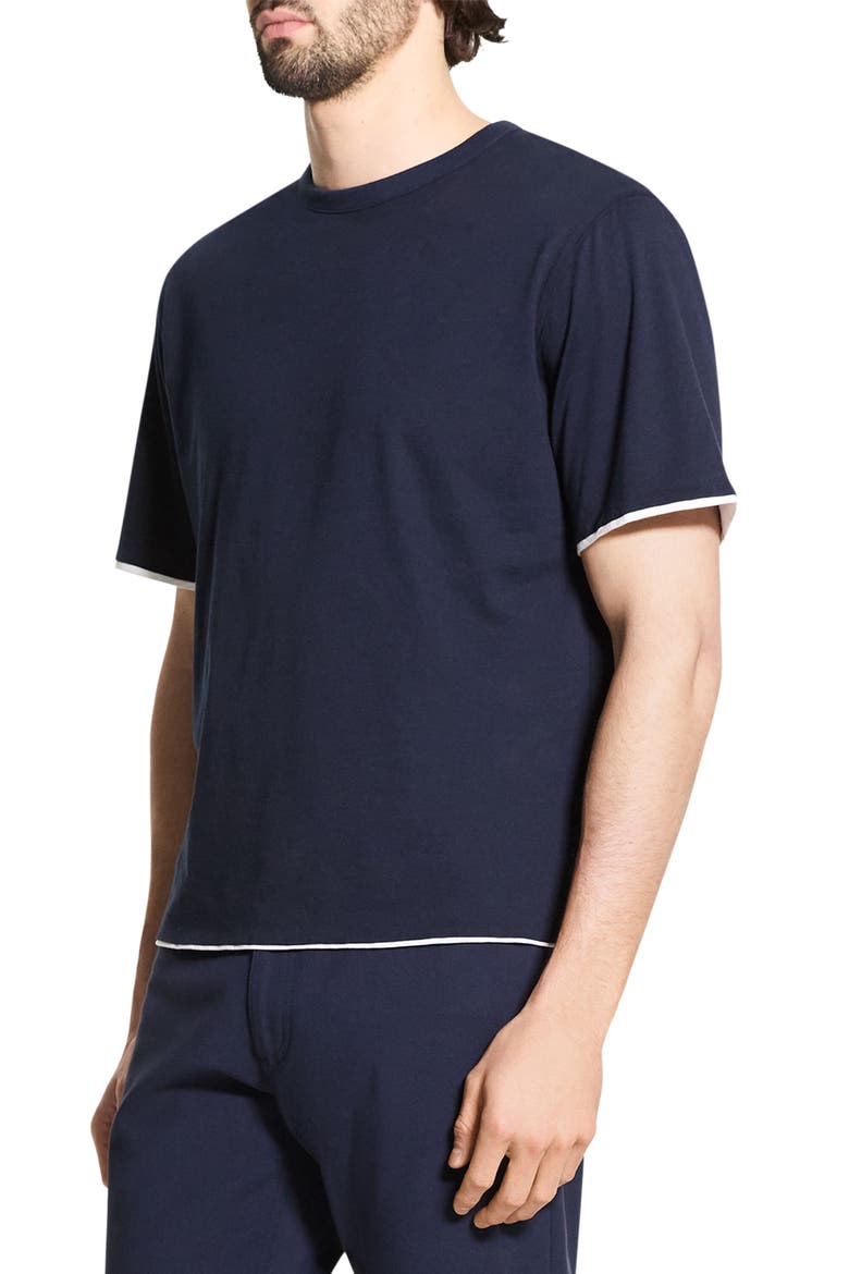 DB Pima Cotton Layered T-Shirt, Alternate, color, BALTIC/ WHITE