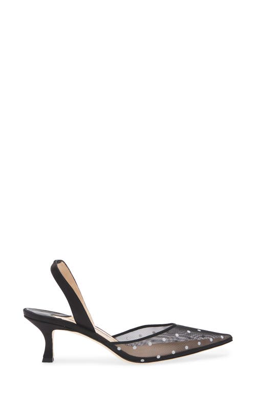 Manolo Blahnik Carolyne Polka Dot Pointed Toe Slingback Pump