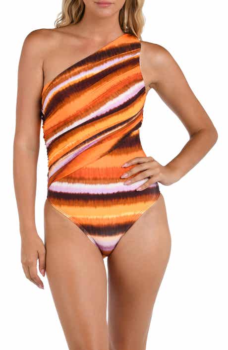 La Blanca Horizon Shirred One-Shoulder One-Piece Swimsuit