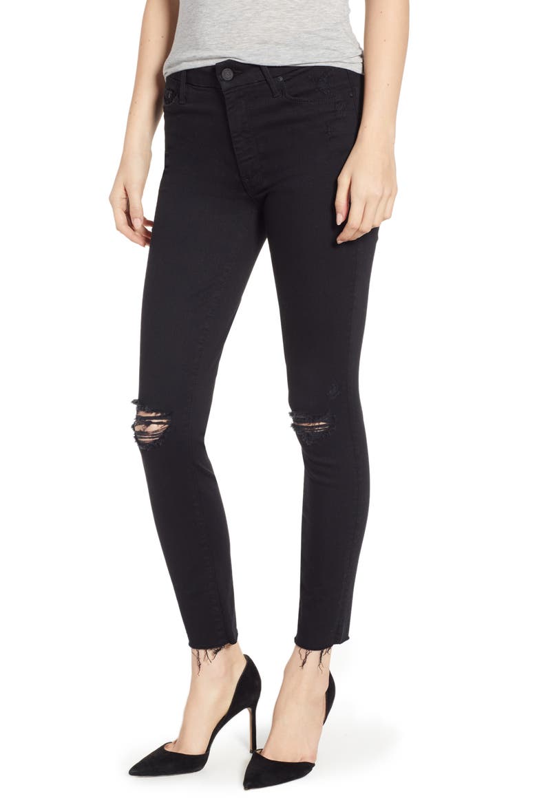 The Looker Frayed Ankle Skinny Jeans, Main, color, GOLD BOLT