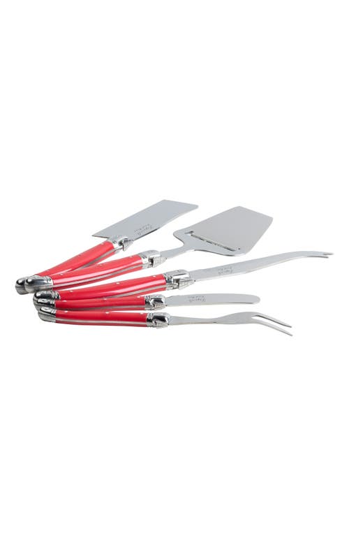 French Home 5-piece Assorted Cheese Knife Set In Red