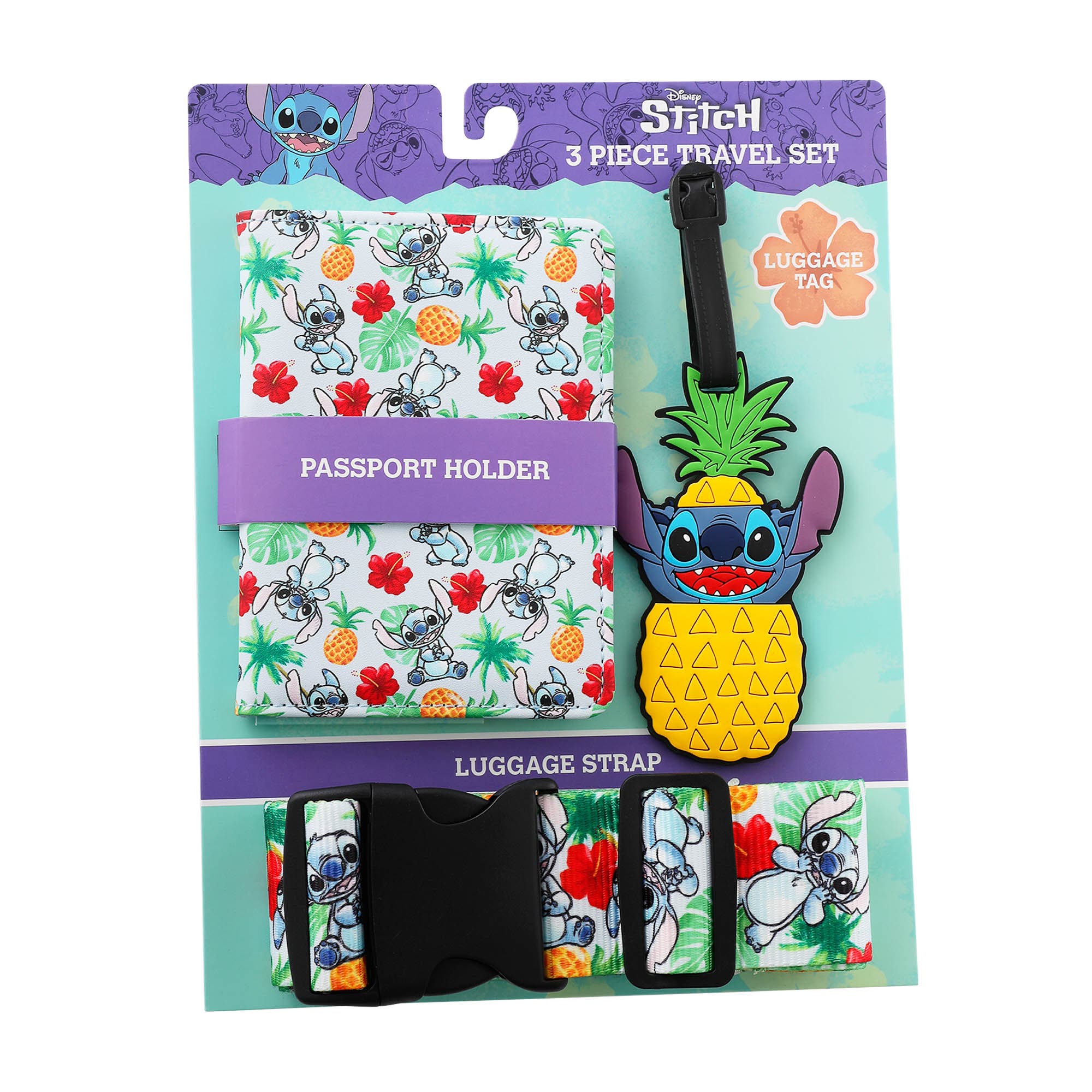 Disney Passport Holder, Luggage Tag, Luggage Strap Gift Travel Set, Alternate, color, Multicolor
