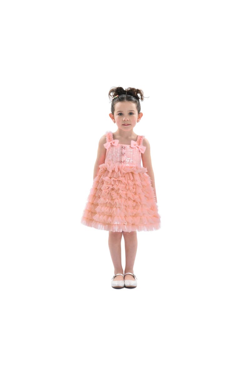 Tulleen Bow Tiered Tulle Dress, Alternate, color, Pink
