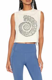 Spiritual Gangster Shell Crawford Crop Cotton Tank Top