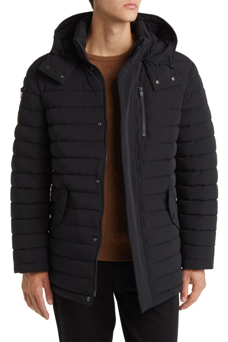 Greystone Down Puffer Jacket, Main, color, BLACK