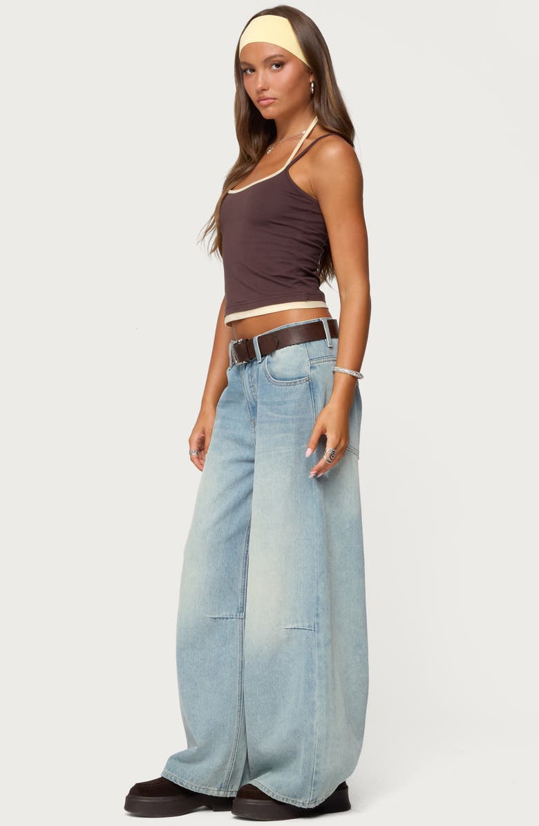 EDIKTED Roya Layered Camisole, Alternate, color, Brown