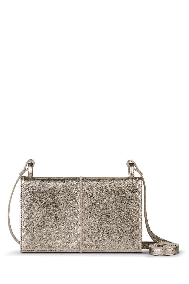 Los Feliz Leather Phone Wallet, Main, color, Pyrite