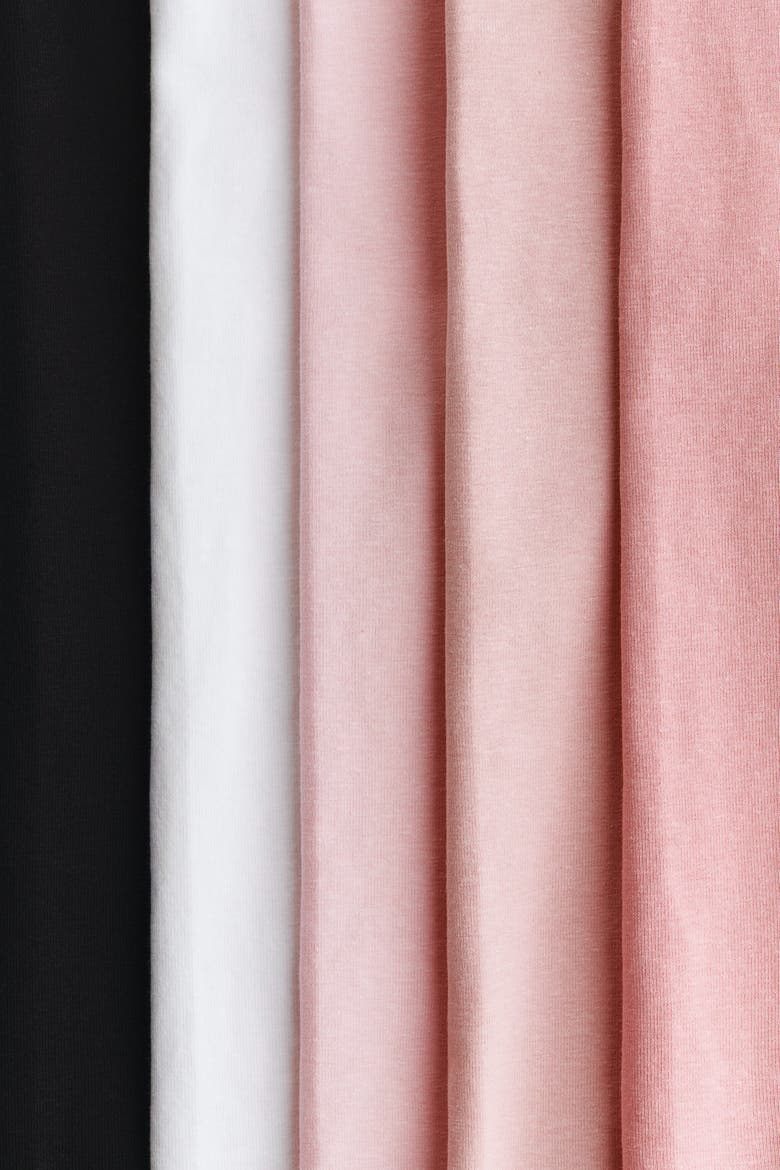 5-pack Cotton Capri Leggings, Alternate, color, Pink/white/black