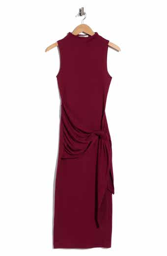 Funnel Neck Tie Side Maxi Dress