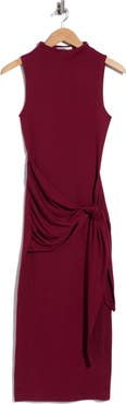 Madden Girl Funnel Neck Tie Side Maxi Dress