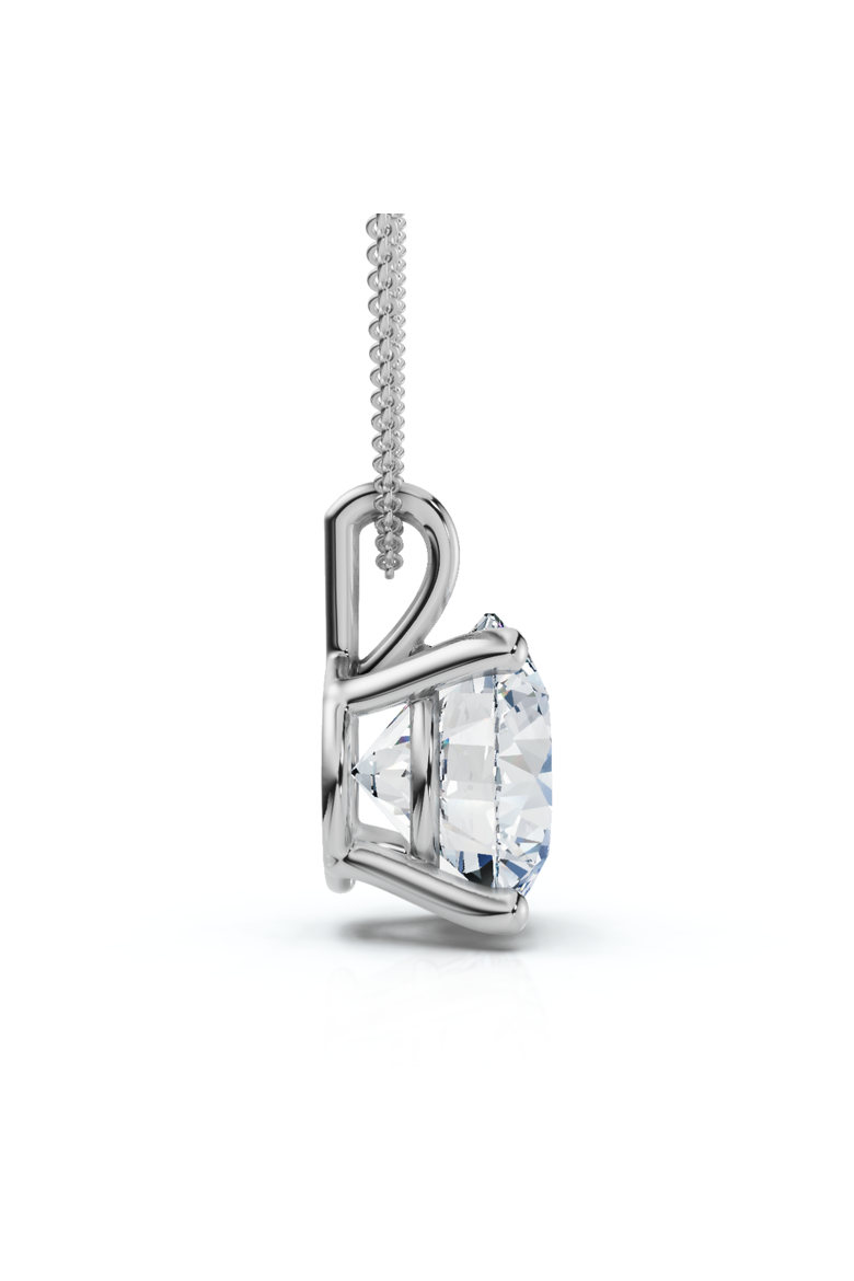 1Ct Solitaire Diamond Pendant 14k Gold Lab Grown 18" Necklace, Alternate, color, 14k White Gold
