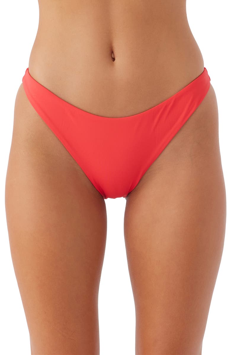 O'Neill Flamenco Saltwater Solids Bikini Bottoms, Main, color, Bittersweet
