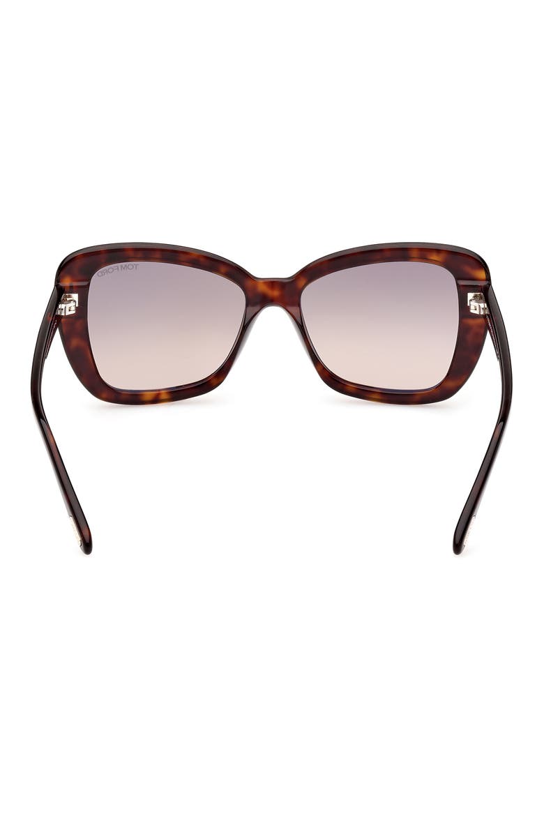 Maeve 55mm Gradient Polarized Butterfly Sunglasses, Alternate, color, DARK HAVANA / GRADIENT BROWN