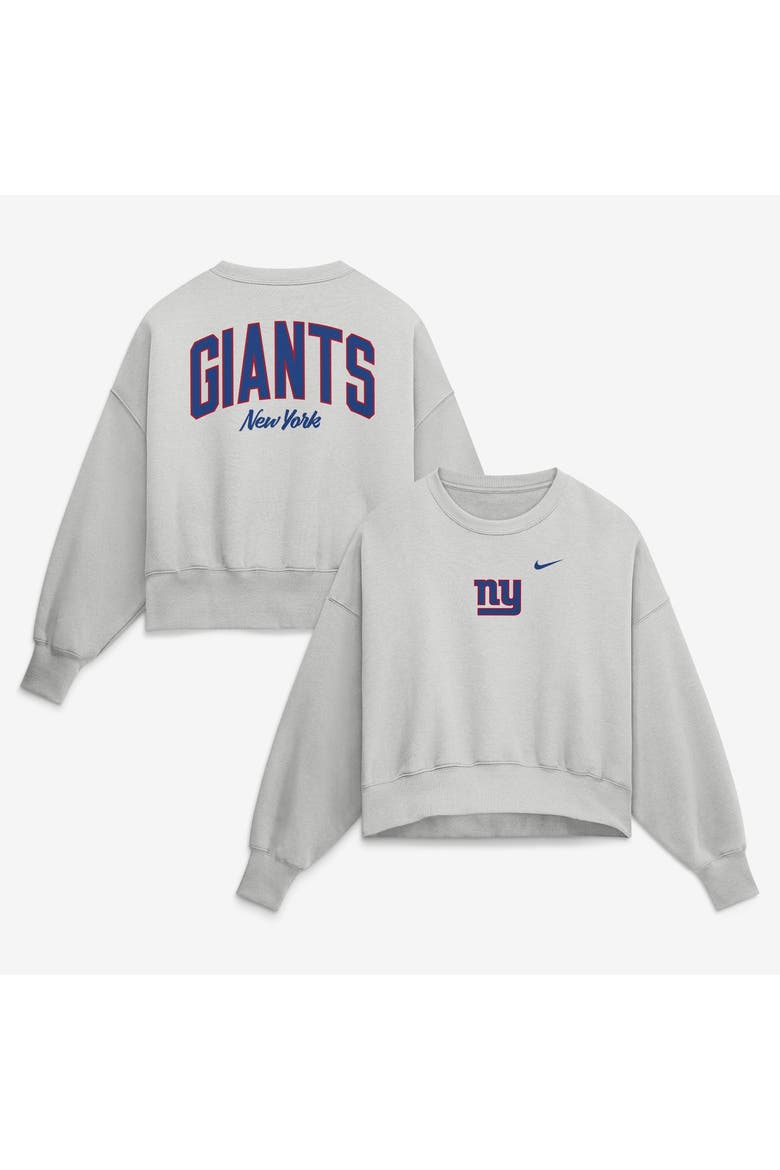 Women's Nike  Gray New York Giants Oversized Primetime Phoenix Fleece Sweatshirt, Main, color, Gray