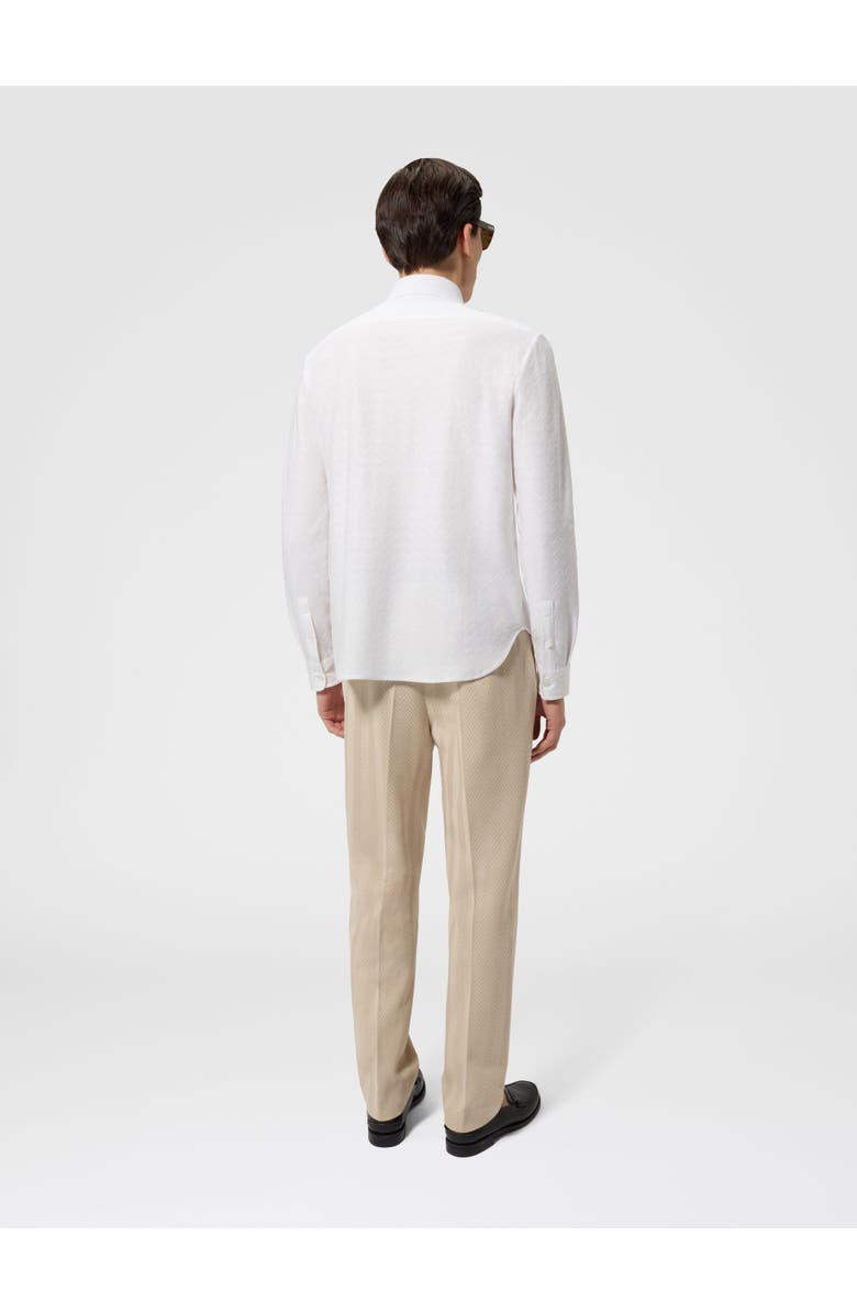 Missoni Cotton Jacquard Shirt With Tone-on-tone Zigzag Pattern, Alternate, color, White
