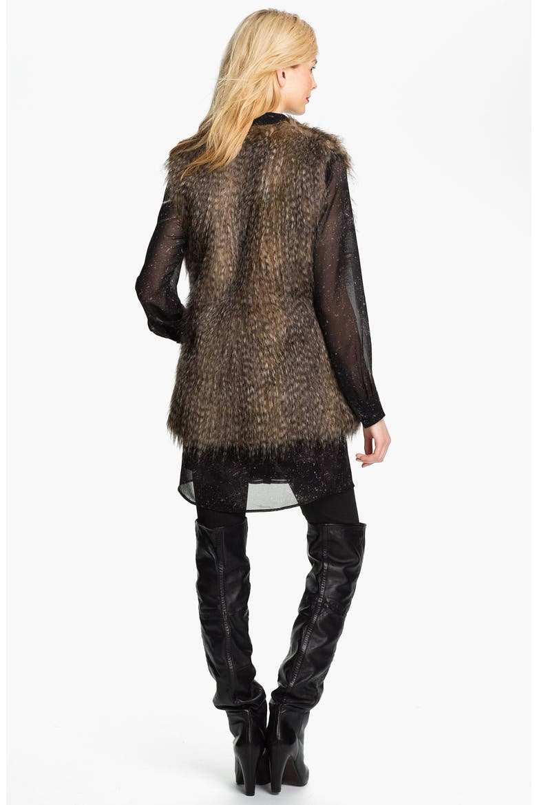 Faux Fur Vest, Alternate, color, MULTI RACCOON