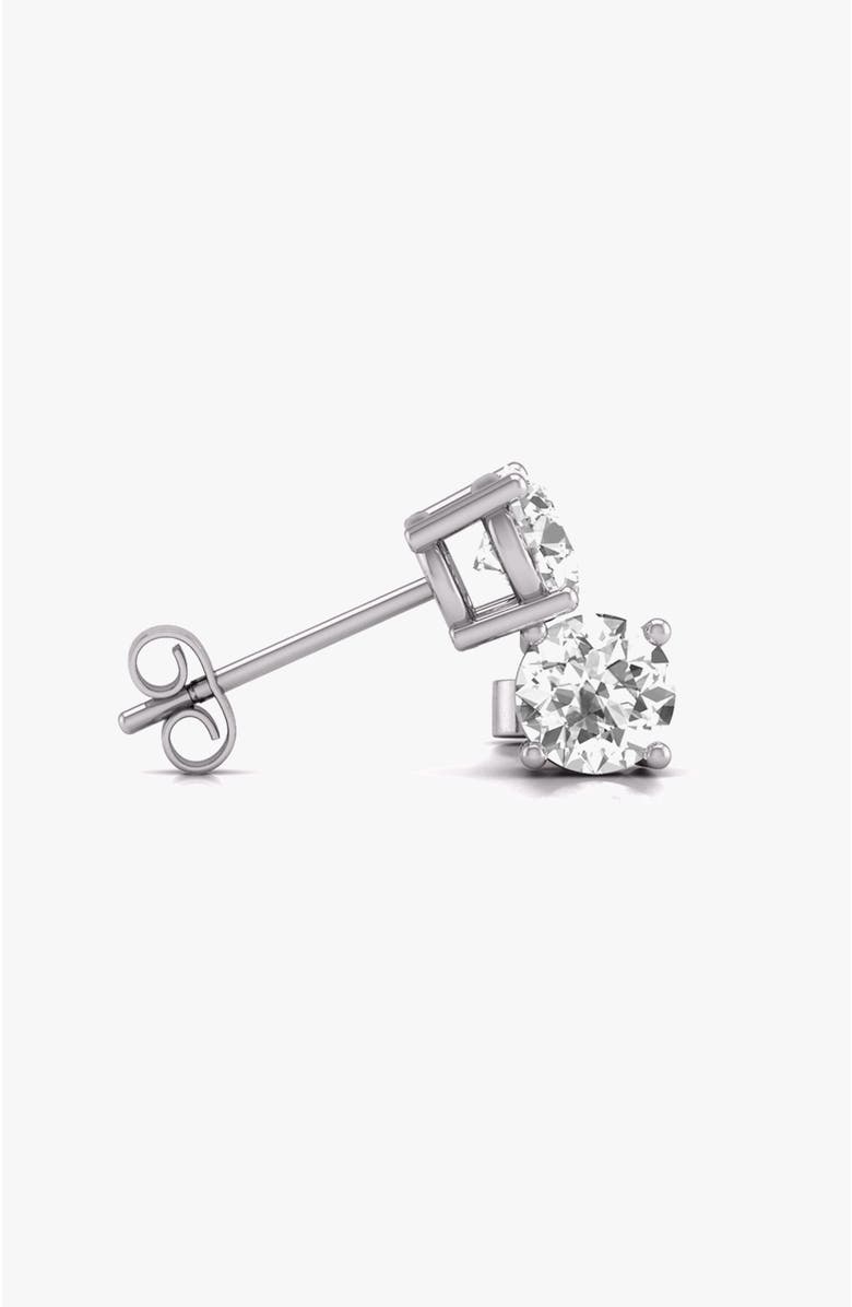 SEREIA OFFICIAL 14k Gold Stud Lab Diamond 8 Carats Earrings, Alternate, color, White Gold