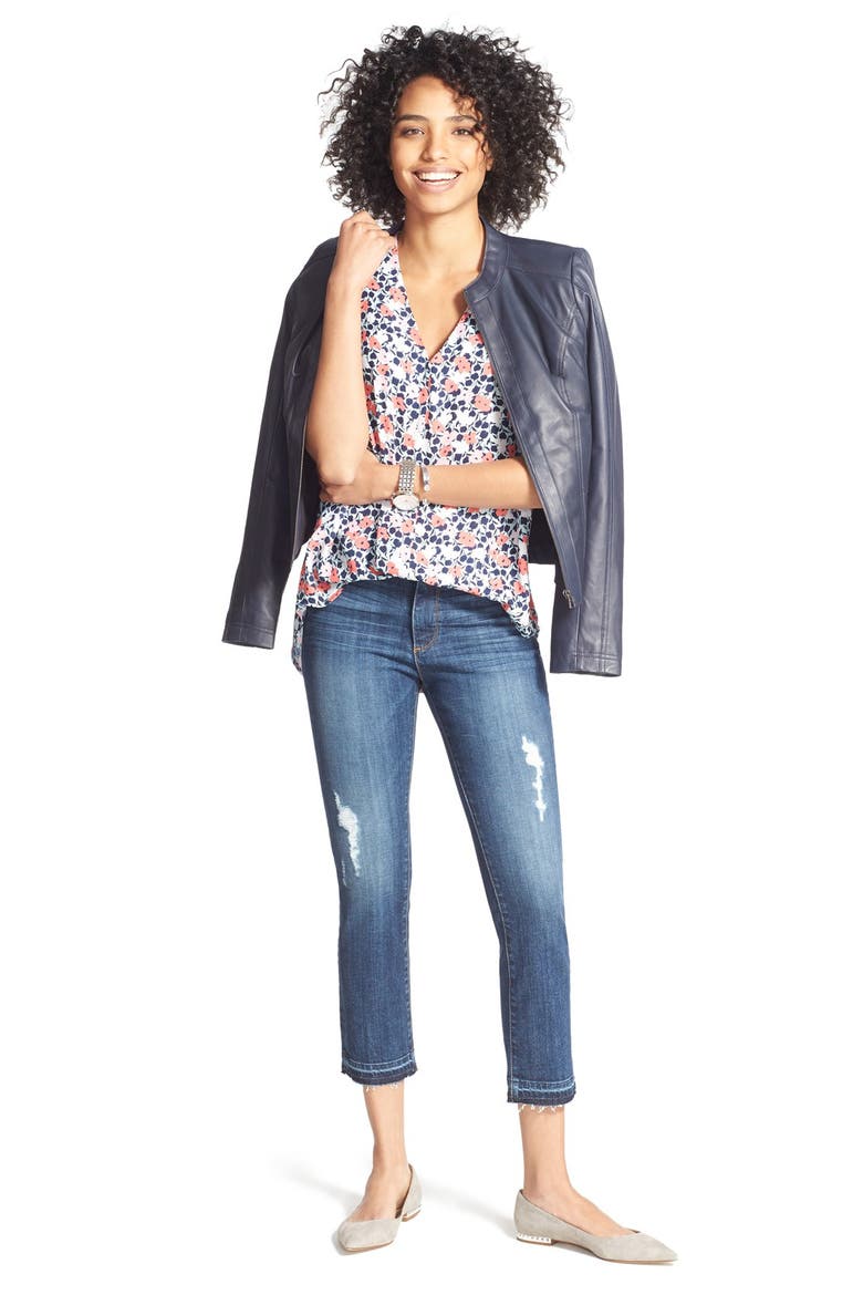 'Reese' Distressed Stretch Straight Leg Ankle Jeans, Alternate, color, CAPABILITY