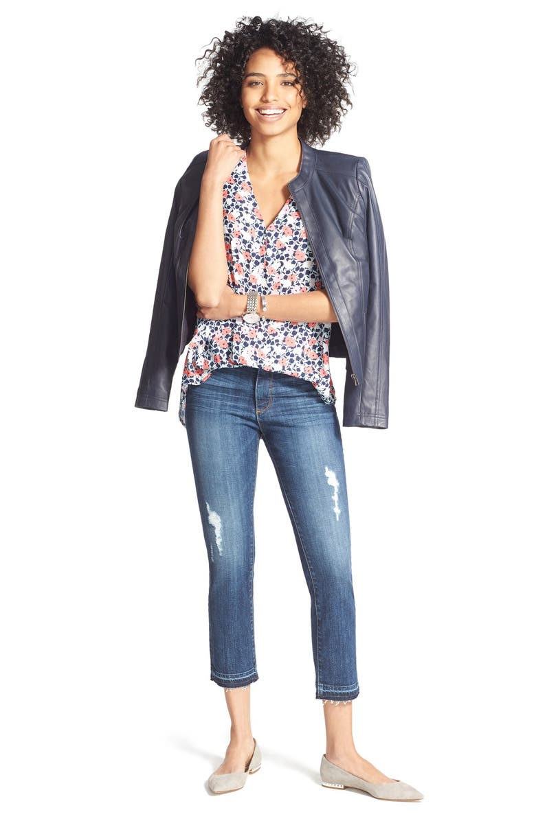 KUT from the Kloth 'Reese' Distressed Stretch Straight Leg Ankle Jeans, Alternate, color, 