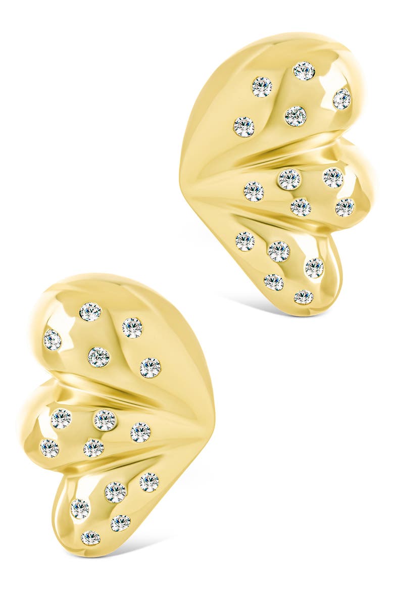 Twyla Cubic Zirconia Winged Stud Earring, Main, color, GOLD