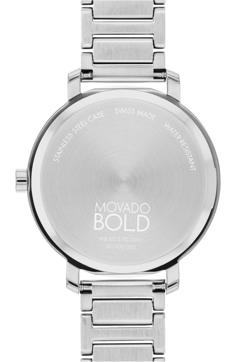 Movado Bold Evolution 2.0 Crystal Bracelet Watch, 34mm, Alternate, color, Silver