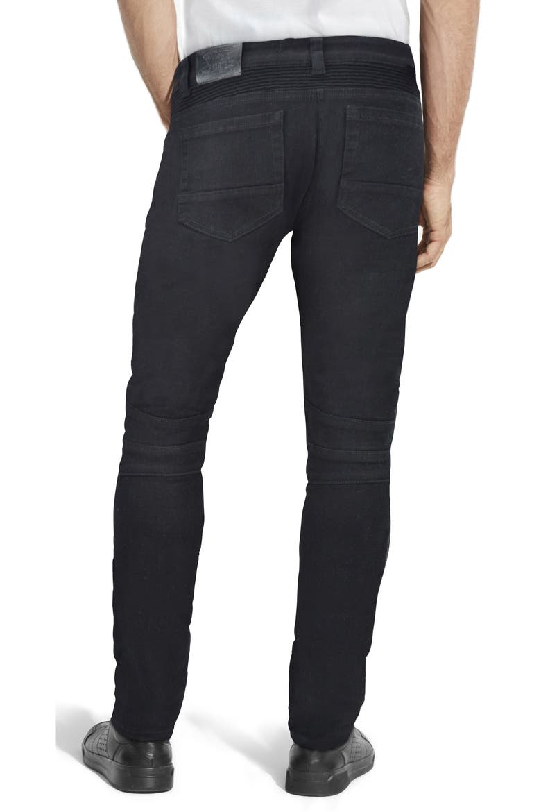 Stretch Moto Skinny Jeans - 30-32" Inseam, Alternate, color, BLACK