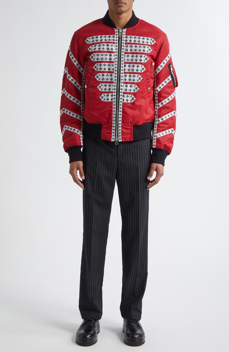 TAKAHIROMIYASHITA TheSoloist. Brit Bomber Jacket, Alternate, color, Red