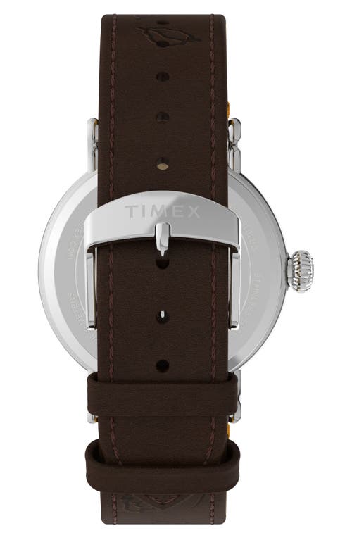 Timex ® X Peanuts® Thanksgiving Standard Leather Strap Watch, 40mm In Black