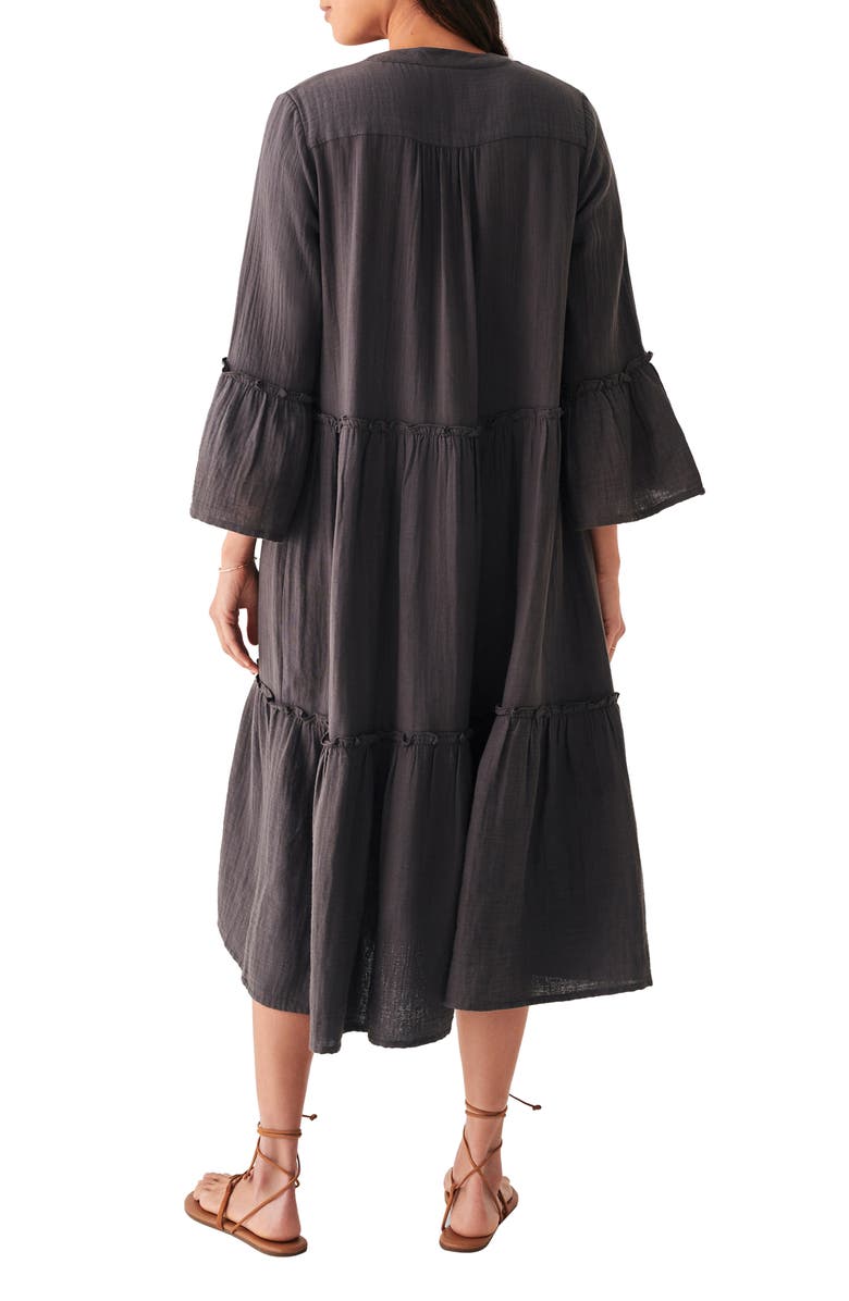 Faherty Vida Dream Cotton Gauze Tiered Midi Dress, Alternate, color,