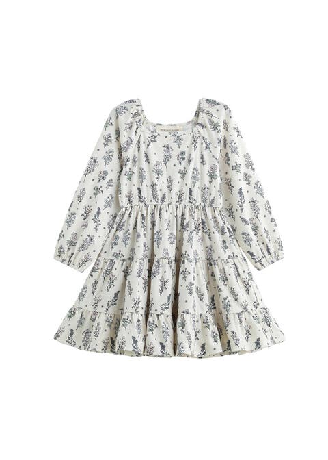Gracie Long Sleeve Floral Square Neck Tiered Dress