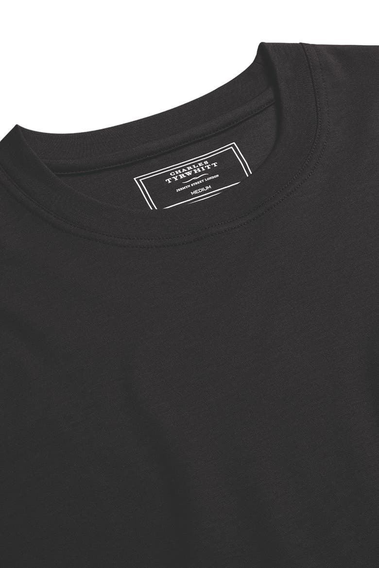 Cotton Jersey Short Sleeve Tyrwhitt Tee, Alternate, color, Black