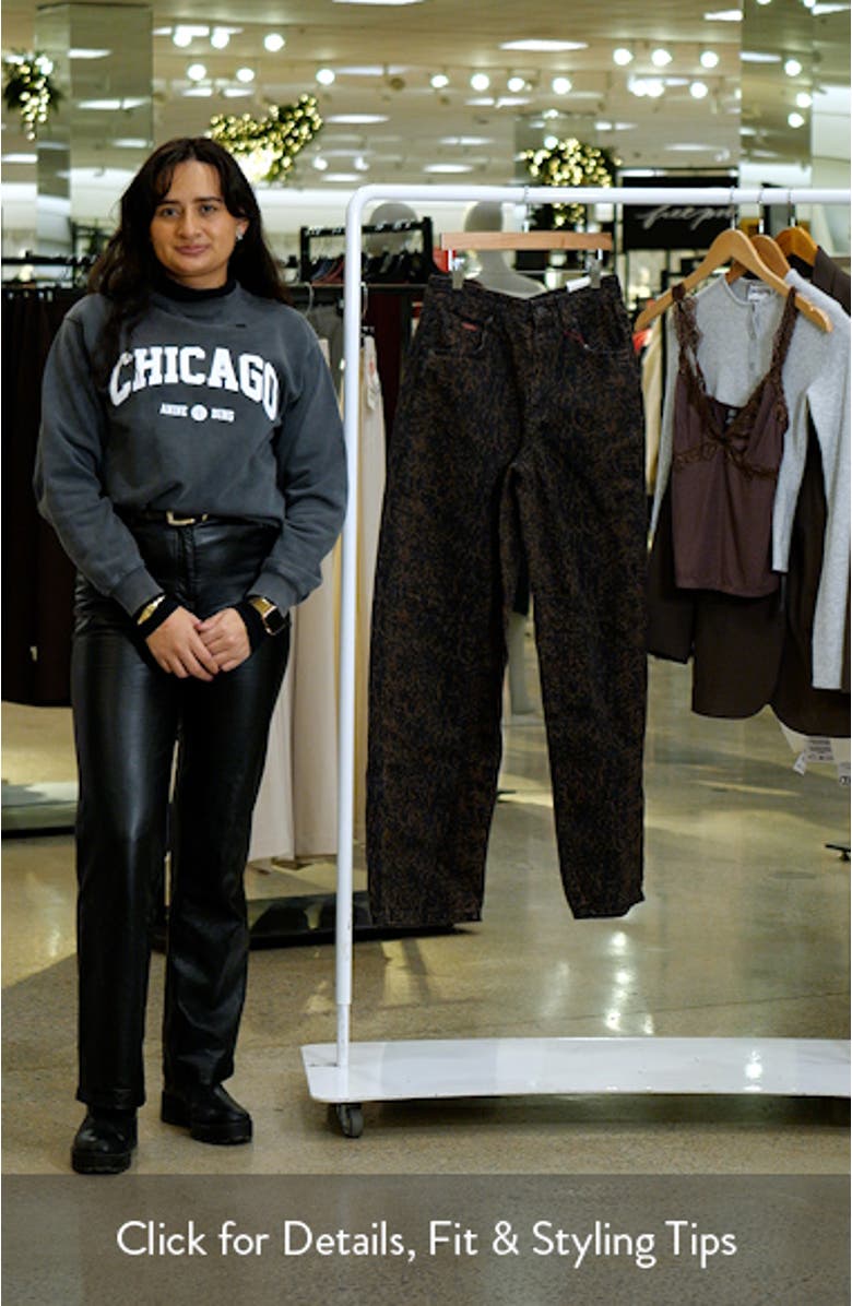 Logan Ocelot High Waist Baggy Wide Leg Jeans, sales video thumbnail