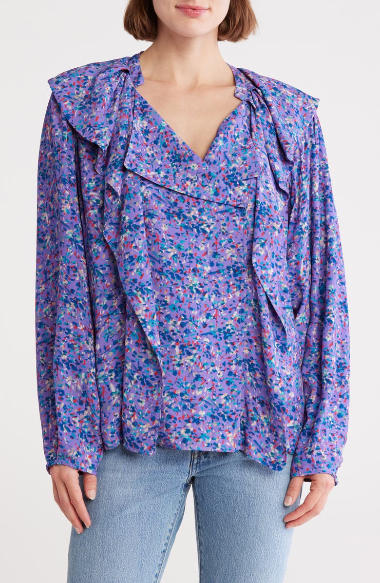 Joie Raquel Ditsy Floral Top, Main, color, Deep Lavender Multi