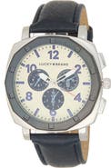 Lucky Brand Octagonal Leather Strap Watch, 44mm