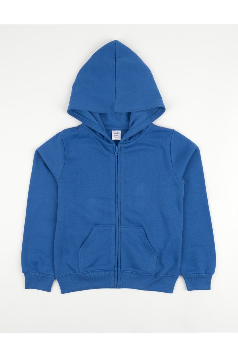 Kids Zip-Up Hoodie, 100% Cotton, Solid Colors, Alternate, color, Royal Blue
